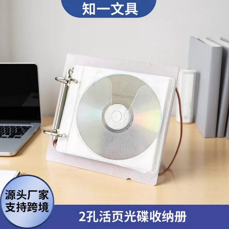 2-Hole Clear CD/DVD Storage Binder for Car & Home, Double-Sided Album Collection Organizer