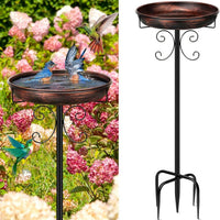 SDY Outdoor Metal Bird Bath Feeder for Garden Yard Lawn