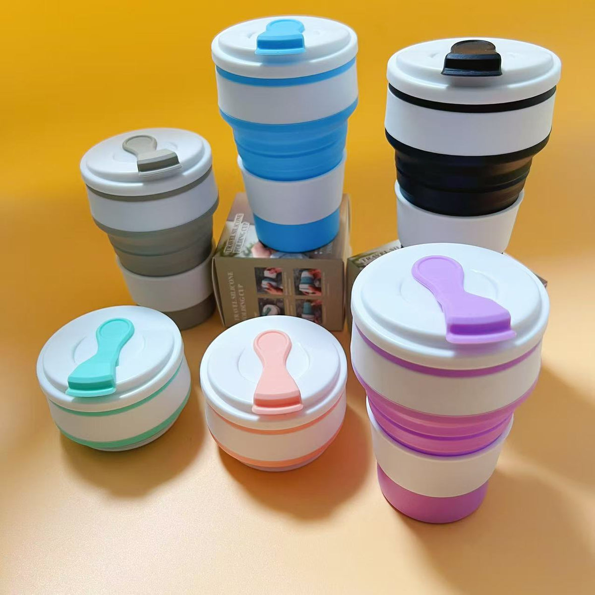 Portable Collapsible Silicone Water Bottle for Travel and Sports, Coffee Cup