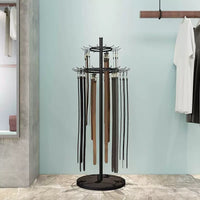Luxury Round Leather Belt Tie Scarf Organizer Rack Floor Standing Underwear Socks Display Stand