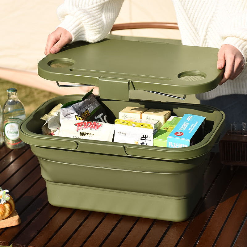 Foldable Picnic Basket Outdoor Camping Storage Box Portable Car Trunk Organizer