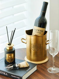 Handcrafted Brass Ice Bucket with Handles for Wine, Champagne, and Beer - Ideal for Home, Hotel, and Restaurant Use