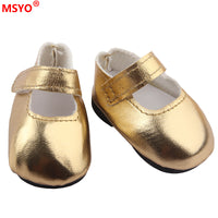 Doll Shoes for 14-inch Cotton Dolls, 5.5cm PU Leather Shoes for 20cm Plush Toys