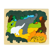 Uncle Wood Swedish Wooden Layered Puzzle for Kids 3-6 Years Old