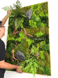 Artificial Preserved Moss Wall Decor for Indoor Vertical Greenery Backgrounds