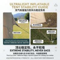Inflatable Camping Tent, Quick-Setup Oxford Fabric Shelter with Windproof and Rainproof Protection