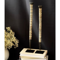 Wabi-Sabi Style Perpetual Calendar and Elephant Decor Set for Desk and Home
