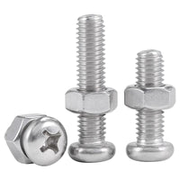 304 Stainless Steel Phillips Pan Head Screw and Nut Assortment Set M2-M10