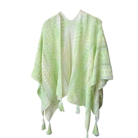 Women's Knitted Hollow Out Ethnic Style Poncho Shawl for Spring/Summer