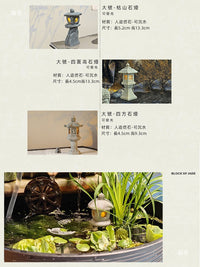 Japanese Zen Garden Stone Lantern Ornament for Micro Landscape Aquarium Bonsai Decor