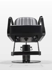 Modern Hydraulic Reclining Barber Chair for Hair Salon, Stainless Steel Base, Adjustable Swivel Styling Chair