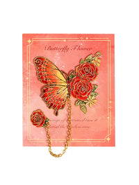 Creative Butterfly Floral Metal Hollow Brass Bookmark with Pendant, Vintage High-Value Colored Stationery for Students and Gifts