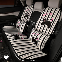 Cartoon Cat Plush Car Seat Cushion Set for Winter Warmth and Comfort