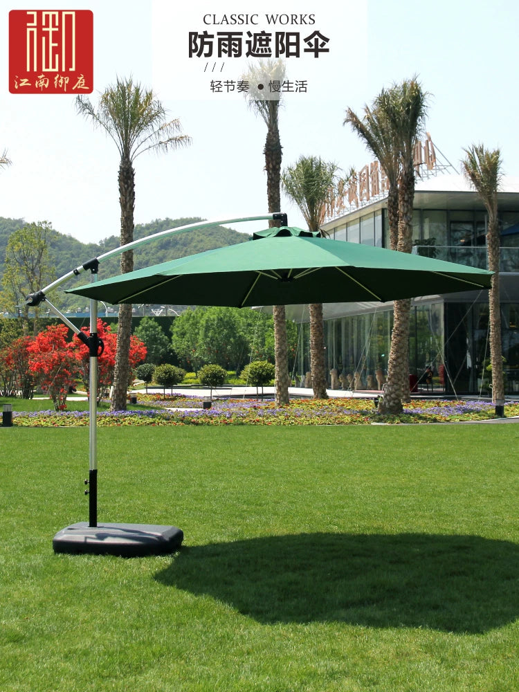 Outdoor Patio Umbrella with Base, Large Garden Sunshade for Commercial Use, Balcony and Yard