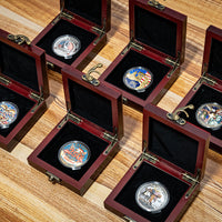 US 250th Anniversary Statue of Liberty Eagle Commemorative Coin Set in Wooden Box