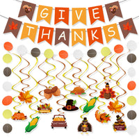 Thanksgiving Give Thanks Banner Balloon Set for Harvest Party Decorations