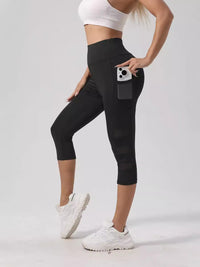 Women's Mesh Panel High Waist Yoga Capris with Butt Lift