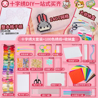 Plastic Mesh Canvas Kit for Cross Stitch & DIY Crafts with Storage Box