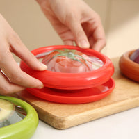 Reusable Food Storage Containers with Stretch Film Lids for Refrigerator, Onion, Fruit, and Vegetable Preservation
