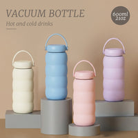2026 New 600ml Stainless Steel Wide Mouth Sports Water Bottle with Handle for Outdoor Insulation