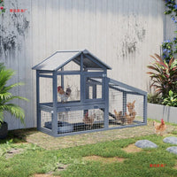Large Outdoor Solid Wood Rabbit Hutch Waterproof Chicken Coop Pigeon Cage with Anti-Splash Design