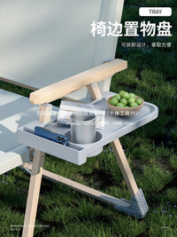 Portable Folding Camping Chair with Armrests and Storage Bag for Outdoor Activities