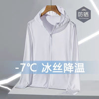 Unisex Thin Sun Protection Hoodie Jacket with Long Sleeves and Loose Fit, Ice Silk Mesh Fabric