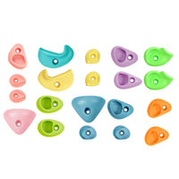 Kids Rock Climbing Holds Set with Mounting Hardware for Outdoor Playgrounds and Training Walls
