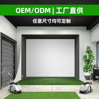 Golf Hitting Cage Practice Net with Double-Layer Screen for Indoor Swing Training