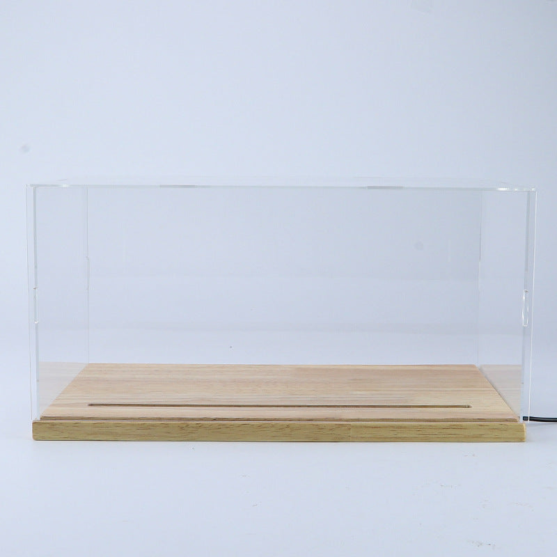 Wooden Display Case with LED Light for 1:18, 1:24, 1:32 Scale Model Cars