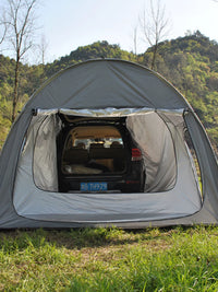 Car Tailgate Tent for Road Trips and Outdoor Camping, Silver Coated Sun Protection, Universal Fit