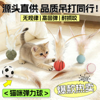 Interactive Feather Cat Toy Ball for Play and Exercise