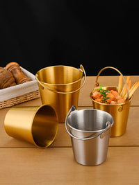 Creative 304 Stainless Steel Ice Bucket Snack Fry Bucket for Bars and Restaurants