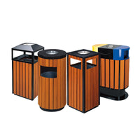 Outdoor Wood-Plastic Composite Recycling Bin for Parks and Gardens