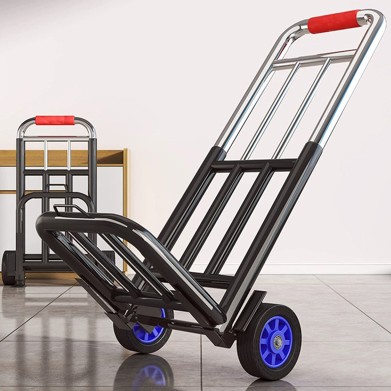 Foldable Telescopic Hand Truck with Wheels for Shopping, Luggage, and Moving