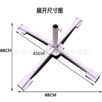 Heavy-Duty Cross Base for Outdoor Patio Umbrella, Metal Stand for Sunshade and Beach Umbrella