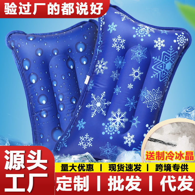 Cooling Gel Pillow for Summer Relief - Water-Filled Ice Pad for Humans and Pets