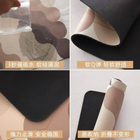 Cartoon Absorbent Non-Slip Diatomaceous Earth Bath Mat for Bathroom and Toilet