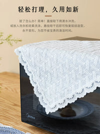 Penglai Embroidered Microwave Oven Dust Cover with Storage Pockets