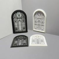Dollhouse European Style Gothic Window Model for Miniature Landscape Decor