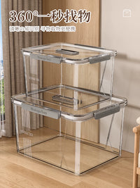 Portable Clear Storage Box with Lid, Large Capacity Plastic Organizer for Clothes, Snacks, Toys, Books