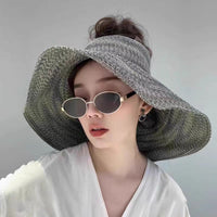 Gradient Wide Brim Sun Visor Hat for Beach Vacation