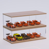 1:64 Scale Diecast Car Model Display Case with LED Lights, Dustproof Acrylic Storage Box for Toy Cars