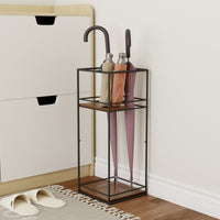 Wall-Mounted Umbrella Storage Rack with Drip Tray for Home Entryway