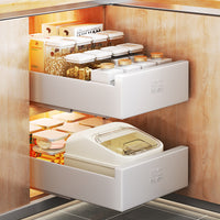 Under-Sink Pull-Out Organizer Rack for Kitchen Cabinets, No-Drill Telescopic Storage Basket