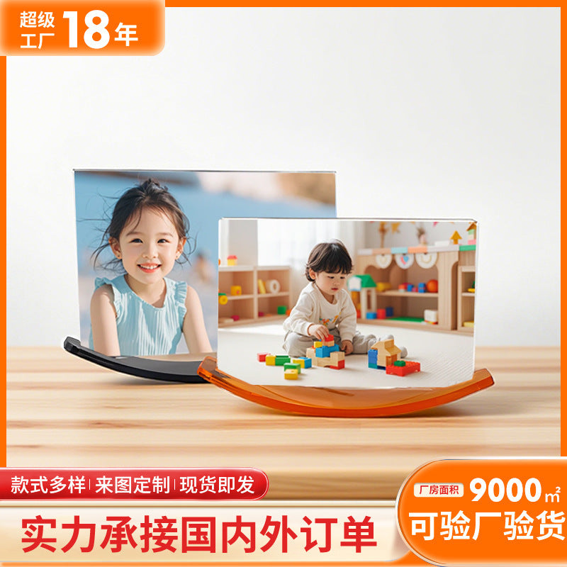 Clear Acrylic Photo Frame Double-Sided Display for Desk
