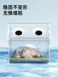 Pet Cooling Igloo Bed for Cats & Small Dogs, Summer Ice House with Cooling Mat, Scratch-Resistant