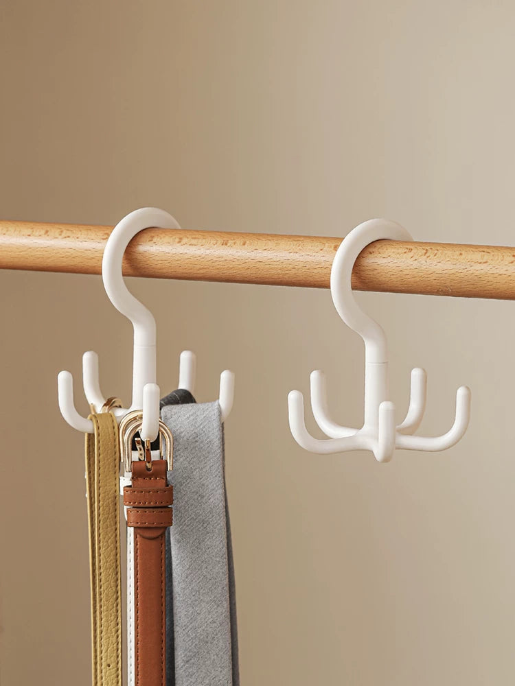 Multi-functional Rotating 5-Claw Hanger for Wardrobe Organization, Belts, Ties, Scarves, and Bags
