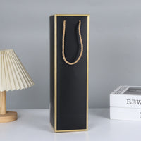 Wine Bottle Gift Bags with Handles - Insulated Paper Packaging for Single or Double Bottles, Customizable Logo