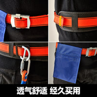 Single Waist Safety Harness for Outdoor Work, Rock Climbing, and High-Altitude Operations with Buffer Lanyard